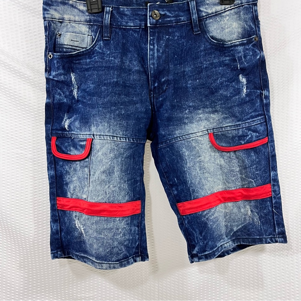 SouthPole Denim Jeans Shorts Mens Size 30 Slim Cargo Acid Wash Bermuda